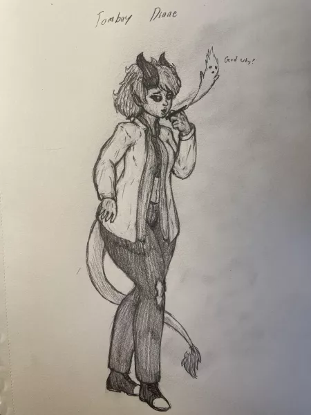 Dione dressed as a Tomboy, OC by Unironic-WEEB_12