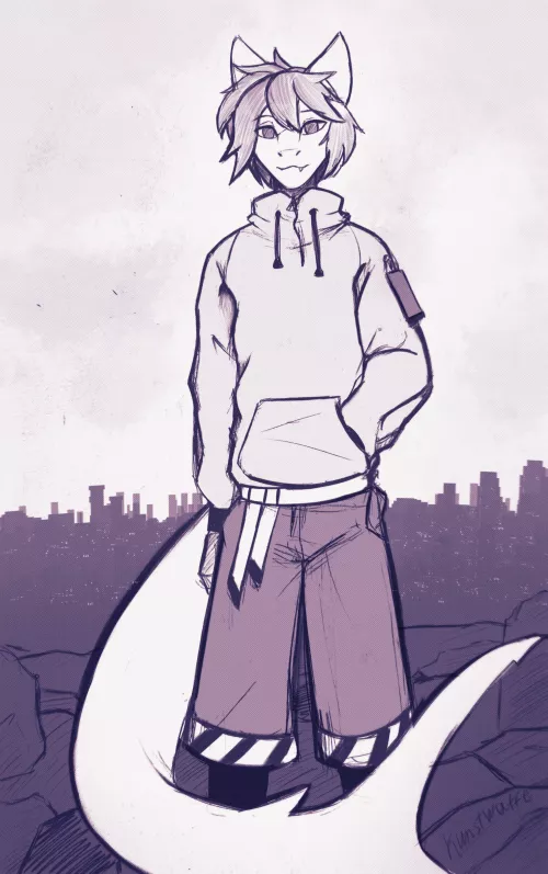 Distant city lights | Sketch by me by KunstWaffe