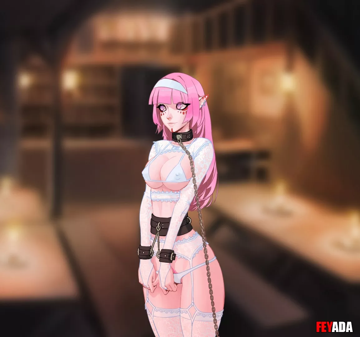 Divine elf in stockings. posted by FEYADA