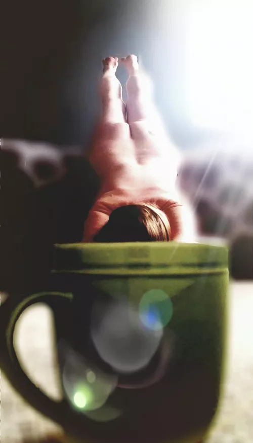 Diving into a cup of inspiration. Wishing everyone a wonderful day! 🖤☕💋 by redditaccount2nd