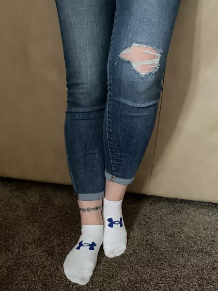 Do I match ? Blue jeans and blue UA!!! by Sockcum