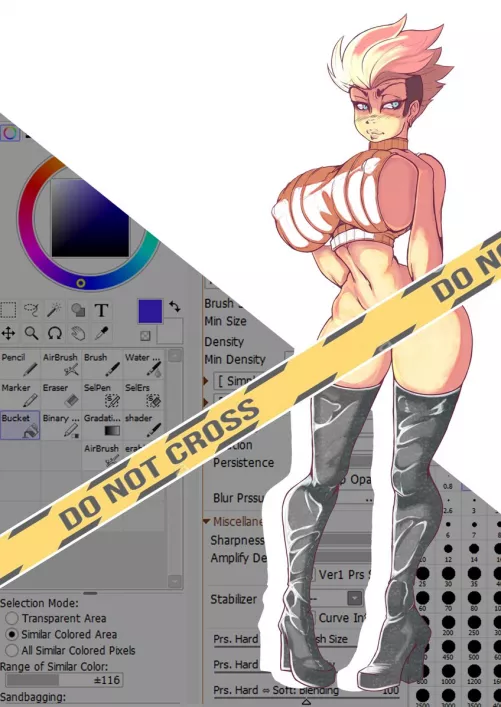 Do not cross the line [Original] (@poweruser_sh) by Odbicie