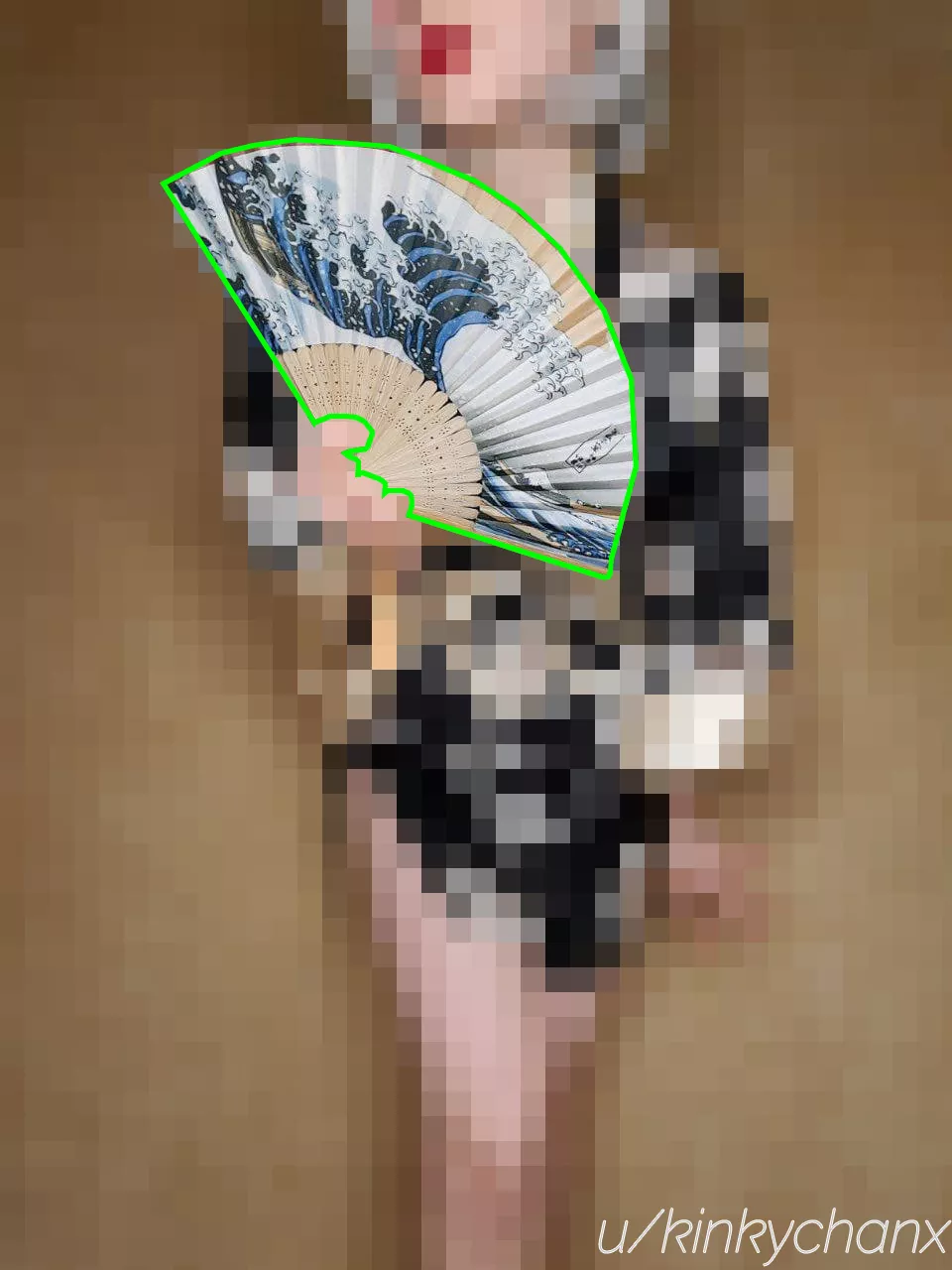 Do you like my hand fan, beta? It would be better if you do, 'cause it's the only thing that I left uncensored for you today. posted by kinkychanx