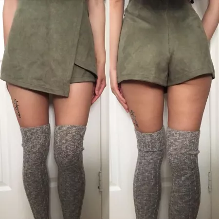 Do you like the front or back view of my socks? by skylagreys