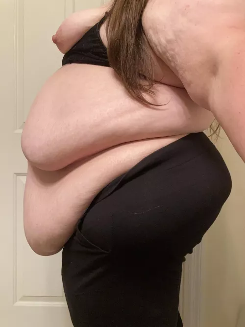 Do you like this view of my big hanging belly and perky little tit? by pinkbbw