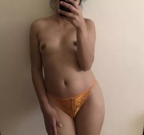 Does anybody like my brown body and orange thong? by LadyLunass