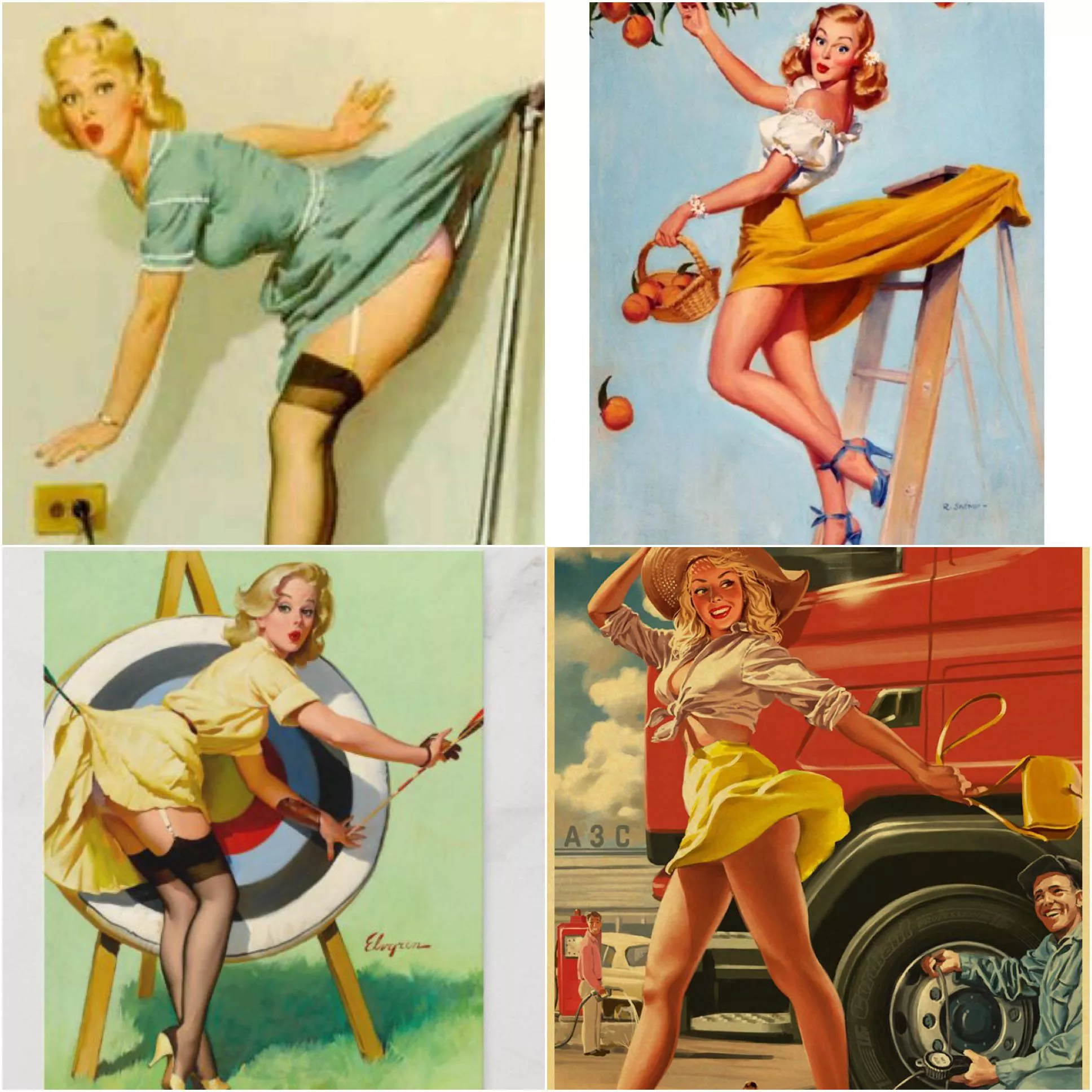 Does anyone know the name of this type of pin up where the dress/skirt accidentally gets lifted up? posted by sxyalicerose