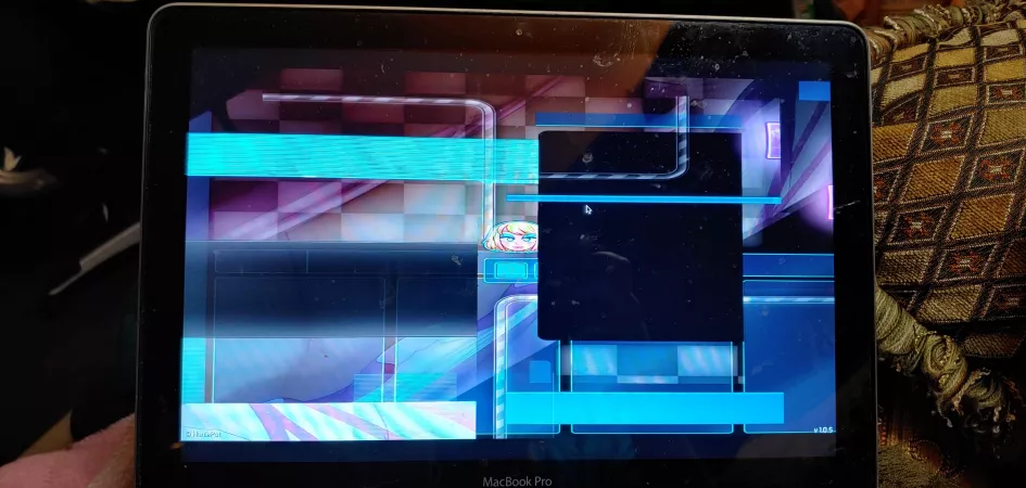 Does anyone know why the game loads like this? I can play for a short time, sprites, text, and question promps load, then gradually lag more then crashes. Mac os 10.13.6 old yes but should run it. by Dirukari3