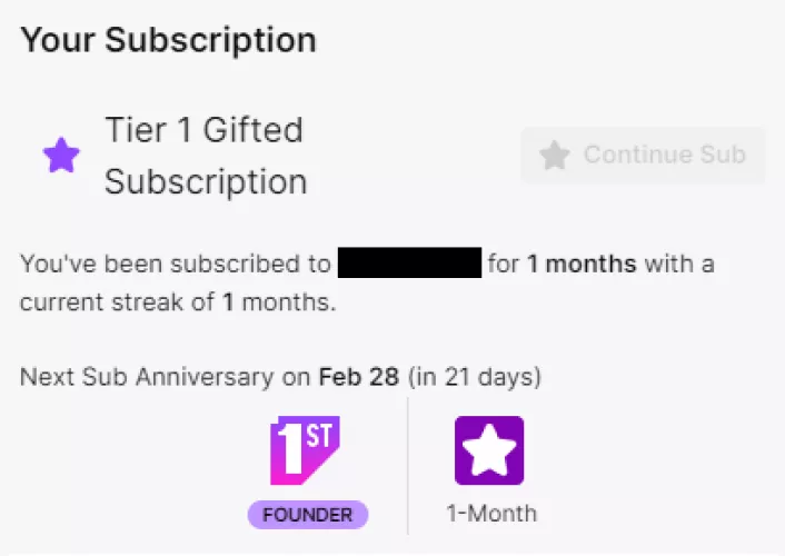 Does this mean I'll be given a Founder's Badge if I continue my subscription after the 1 month gifted sub that someone gave to me or do I need to upgrade to Tier 2? by Daredevil_Gamer