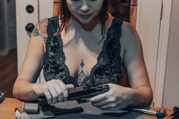 Does your wife clean her guns in lingerie? 💖 by badbarbie-tx