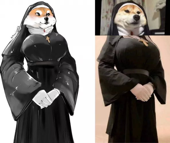 Doge nun (art by me) by Alexianee