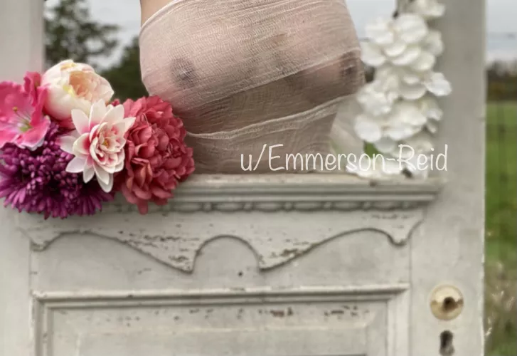 Doing some more art with flowers and an antique door. by Emmerson-Reid