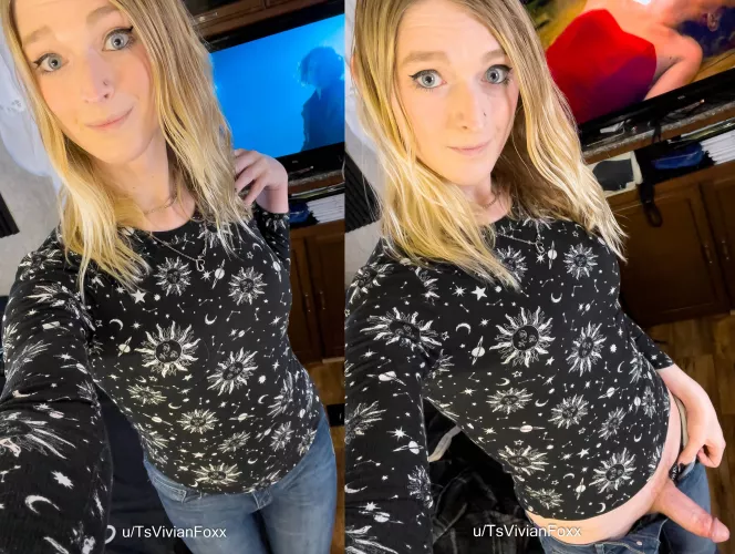 Don't be shy.. cum have a taste! 💖 by TsVivianFoxx