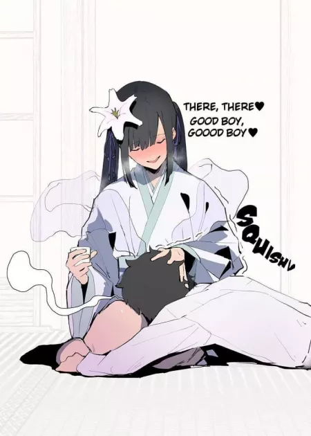 Don’t have a source, but found this on google when i was looking up “anime lap pillow.” Thought it should go here. by MakiJadey