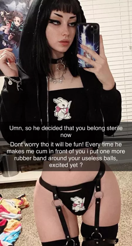 Don't worry cucky, I'll breed her on your behalf besides, it's not like your cock can impregnate anyone lol by Justiceforcomrade