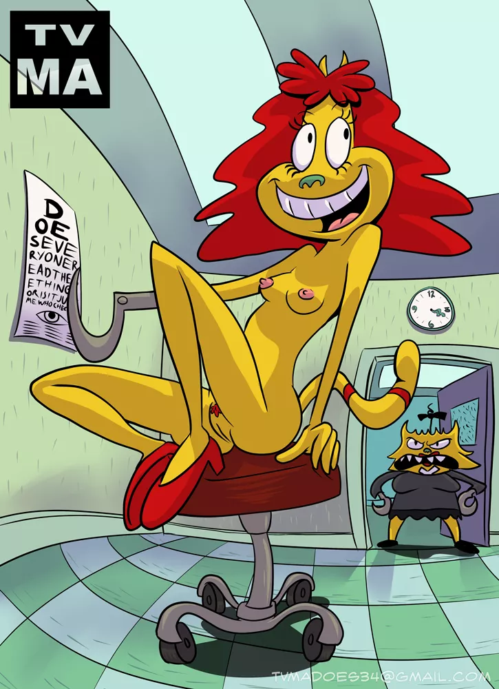 Dr. Hutchison in her swivel chair (TV-MA-34) [Rocko's Modern Life] posted by FenderBender4756