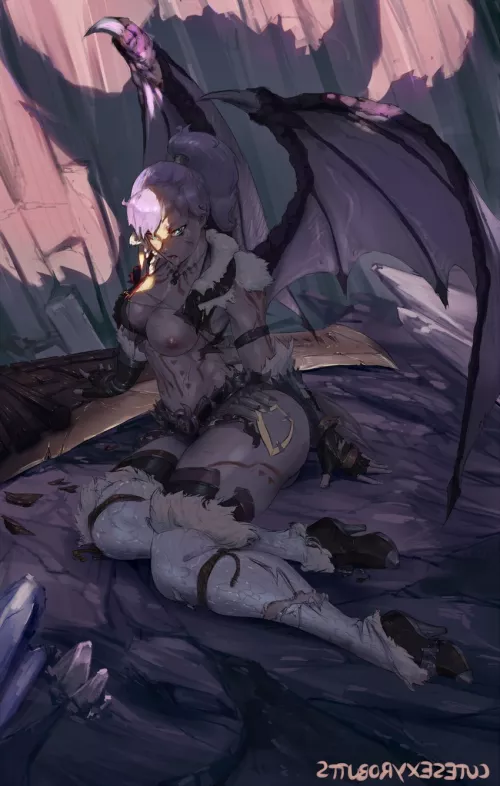 Dragon lady in a bad condition by justanimxd