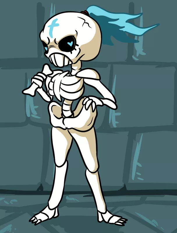 Drawing all monsters as waifus I guess: Holy Bony [OC] She wants your bone posted by CreativeIcarusII