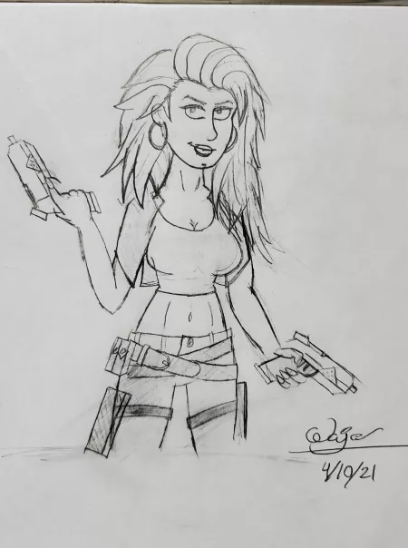 Drew art of Charlotte from that COD Carl's Jr. Ad by TheLoneLogan