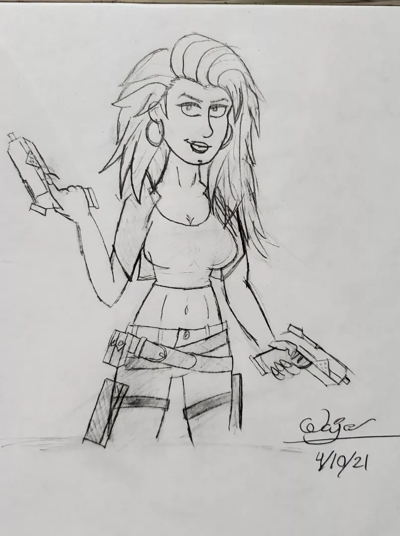 Drew art of Charlotte from that COD Carl's Jr. Ad posted by TheLoneLogan