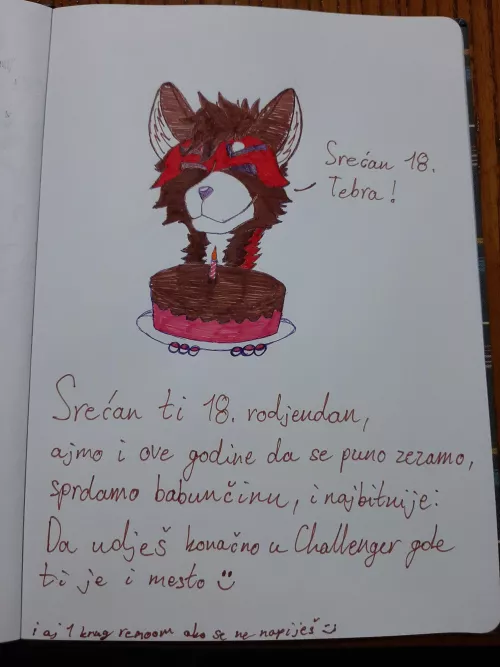 Drew something for my friend's 18th birthday. He's definetely gonna think it's cringe, but he means a lot to me and I wanted to make something for him personally. by milepile6