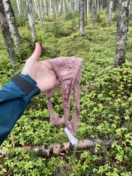 Dribble happens….especially in the woods (leave no trace - aka no TP) 🤭🥰🥰😘 by Curious_Contact2002