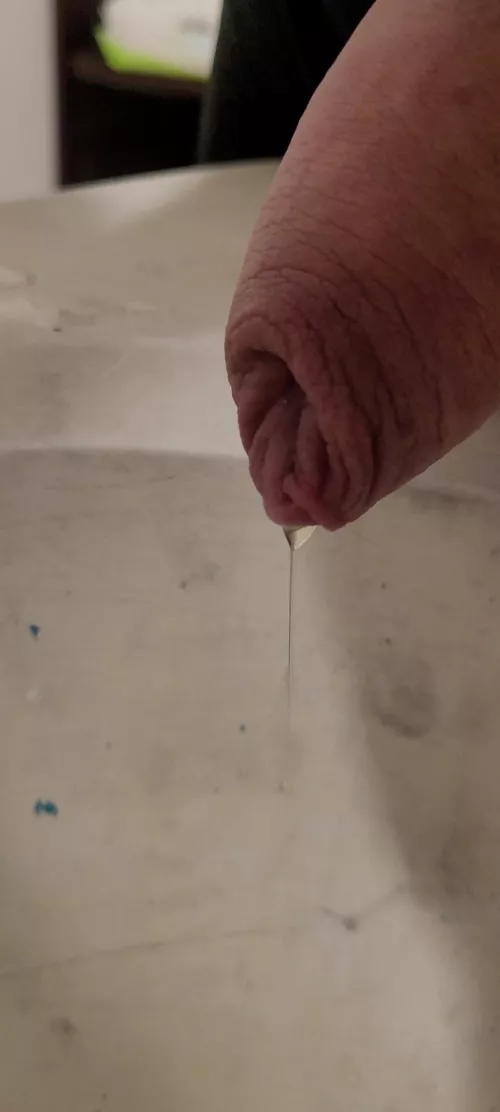 Dripping precum in my dirty work sink. It has been doing this for 5 minutes. by Zealousideal-Tie-898