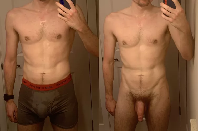 Dropping trou post-workout by abstract_fluff2065