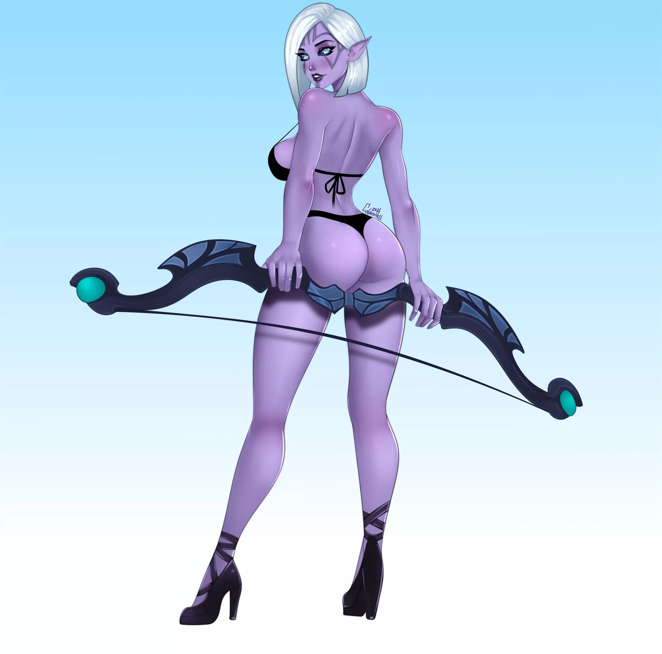 Drow Ranger in lingerie [CybraxHell] posted by deafan