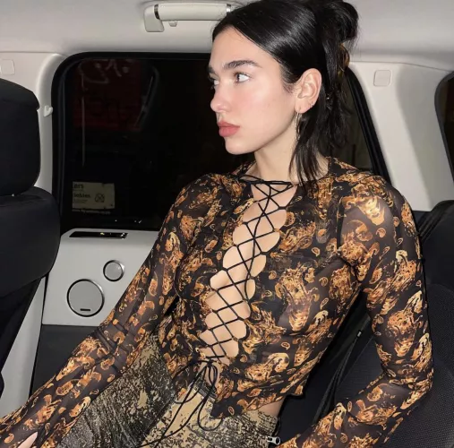 Dua Lipa in a see through top by Dank_Dickson