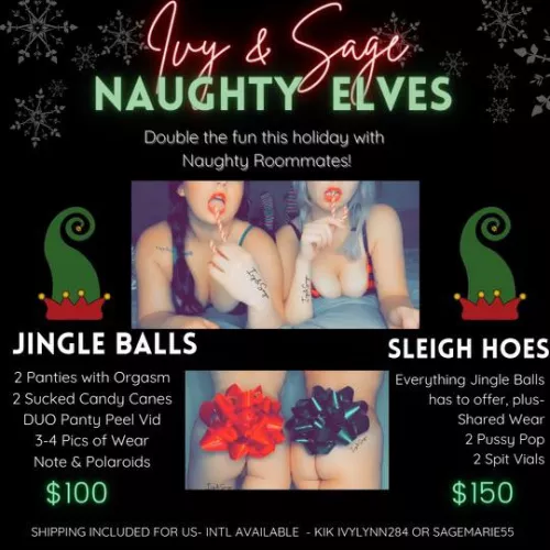 🎄 Duo Sale with U/SageMarie55 🎄 Buy From Your Favorite Roomies This Holiday 🌟 [Selling] Duo Panty Deals With Extra Goodies Just For You! 💦 [kik] Ivylynn284 or sagemarie55 by Ivylynn284