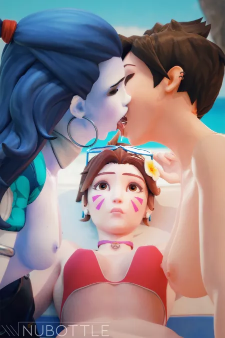 D.va, Widowmaker, Tracer (NuBottle) by pouli-