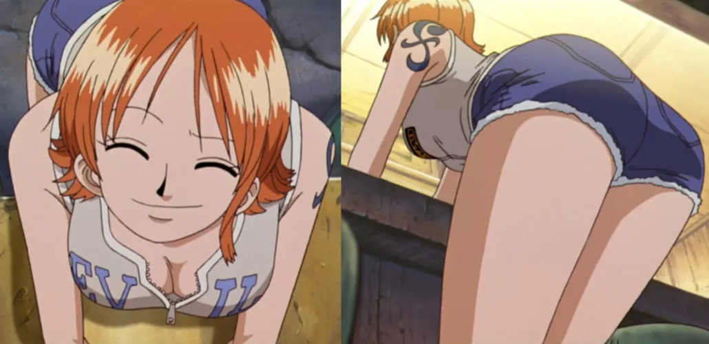 Dynamic angles of Nami from the fourth movie Dead End Adventure (2003). by electricmastro