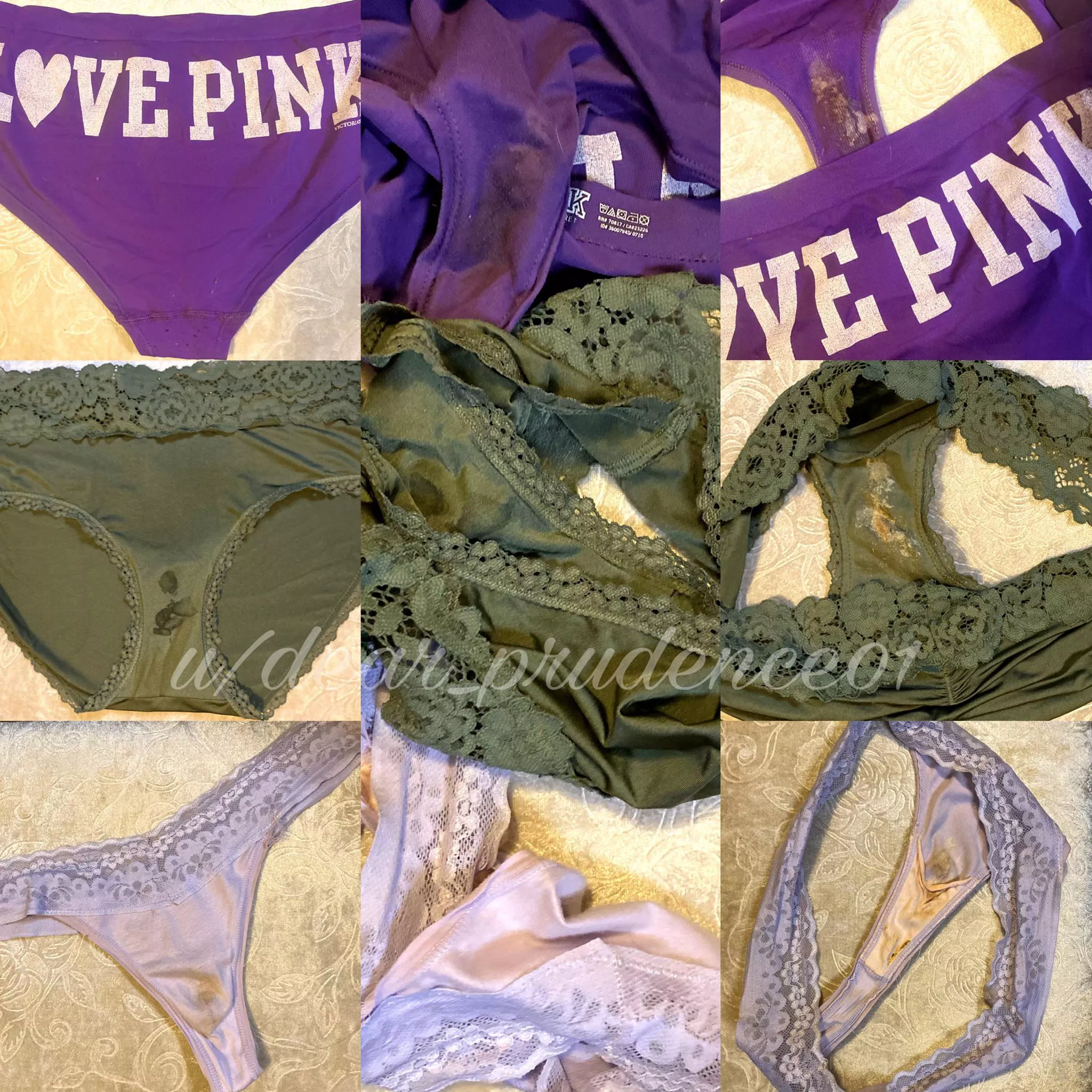 Each one of these delicious panties are waiting for their forever home. Just the treat you need to end the week proper 💋 [SELLING] Custom panty orders, digital add-ons, and more. Tribute & contact methods below ⬇️ posted by Dear_Prudence01
