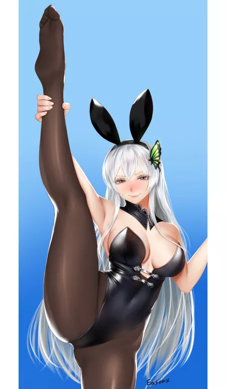 Echidna Bunny Girl Leg Lift (Easonx) [Re:Zero] by sequence_string