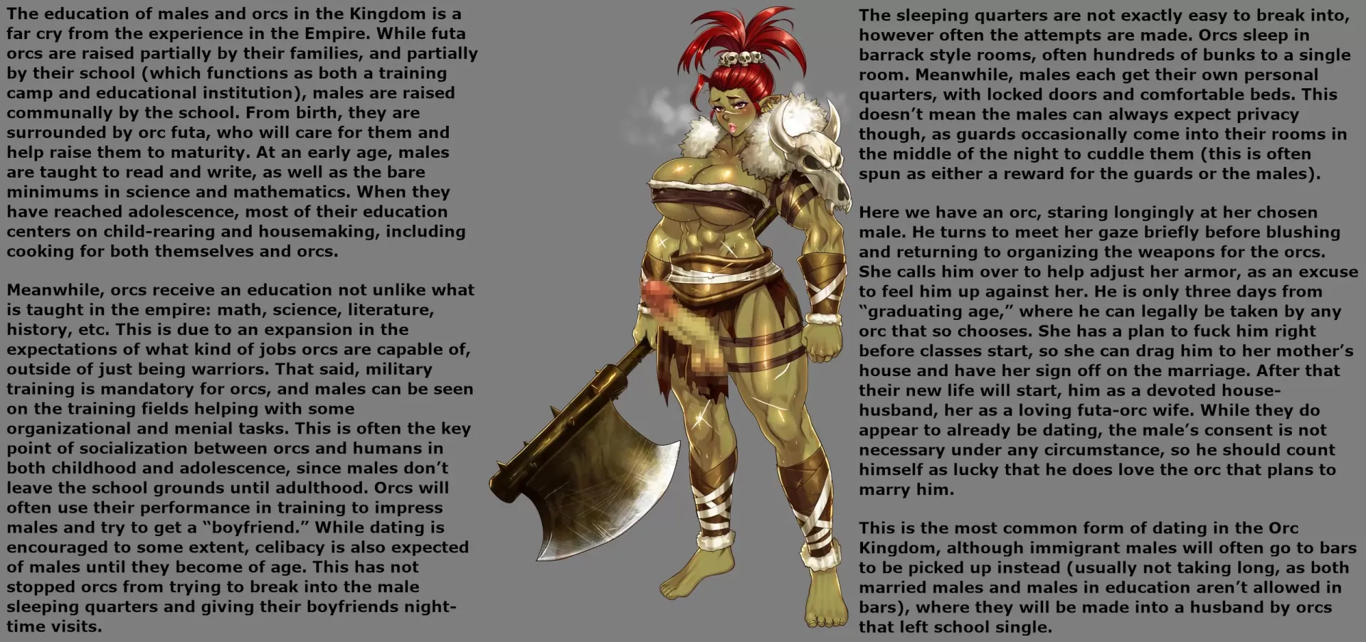 Education and dating in the orc kingdom [worldbuilding] [orc kingdom] [art by nbo] posted by r4pewistle