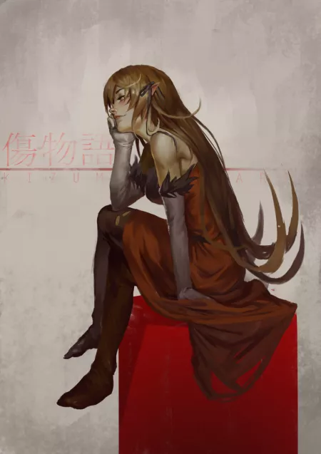 Elf gilr in red dress [Original] by larrydragoi