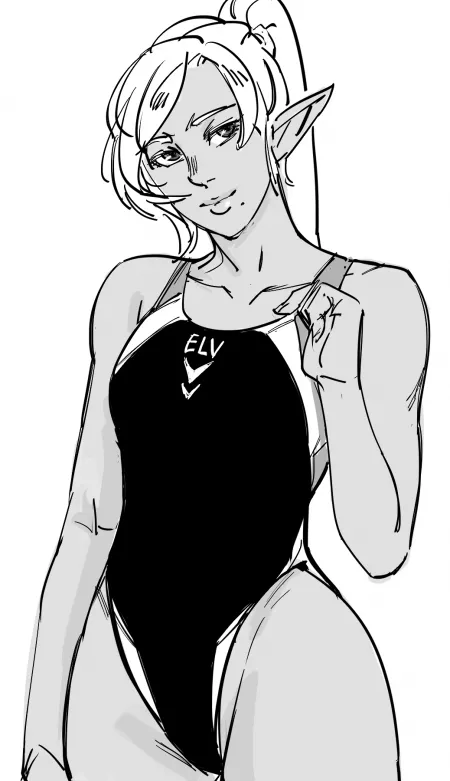 Elf - One-Piece Swimsuit (BB (BaalBuddy)) by Iamdoingathing