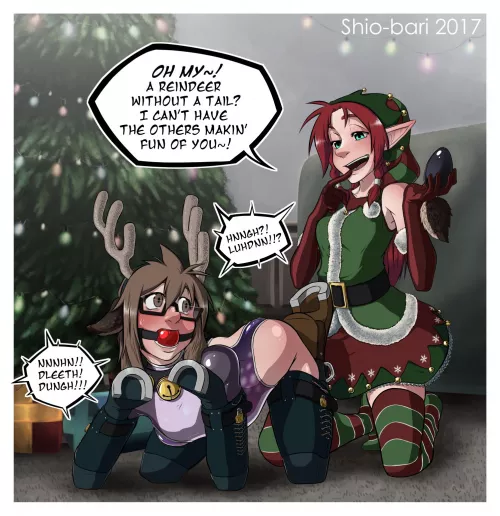 Elf preparing the Raindeer for Christmas by AwesomeNiss21
