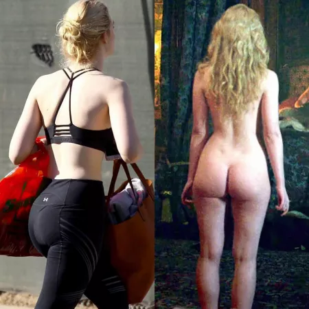 Elle Fanning's perfect ass in workout gear and nude by [deleted]