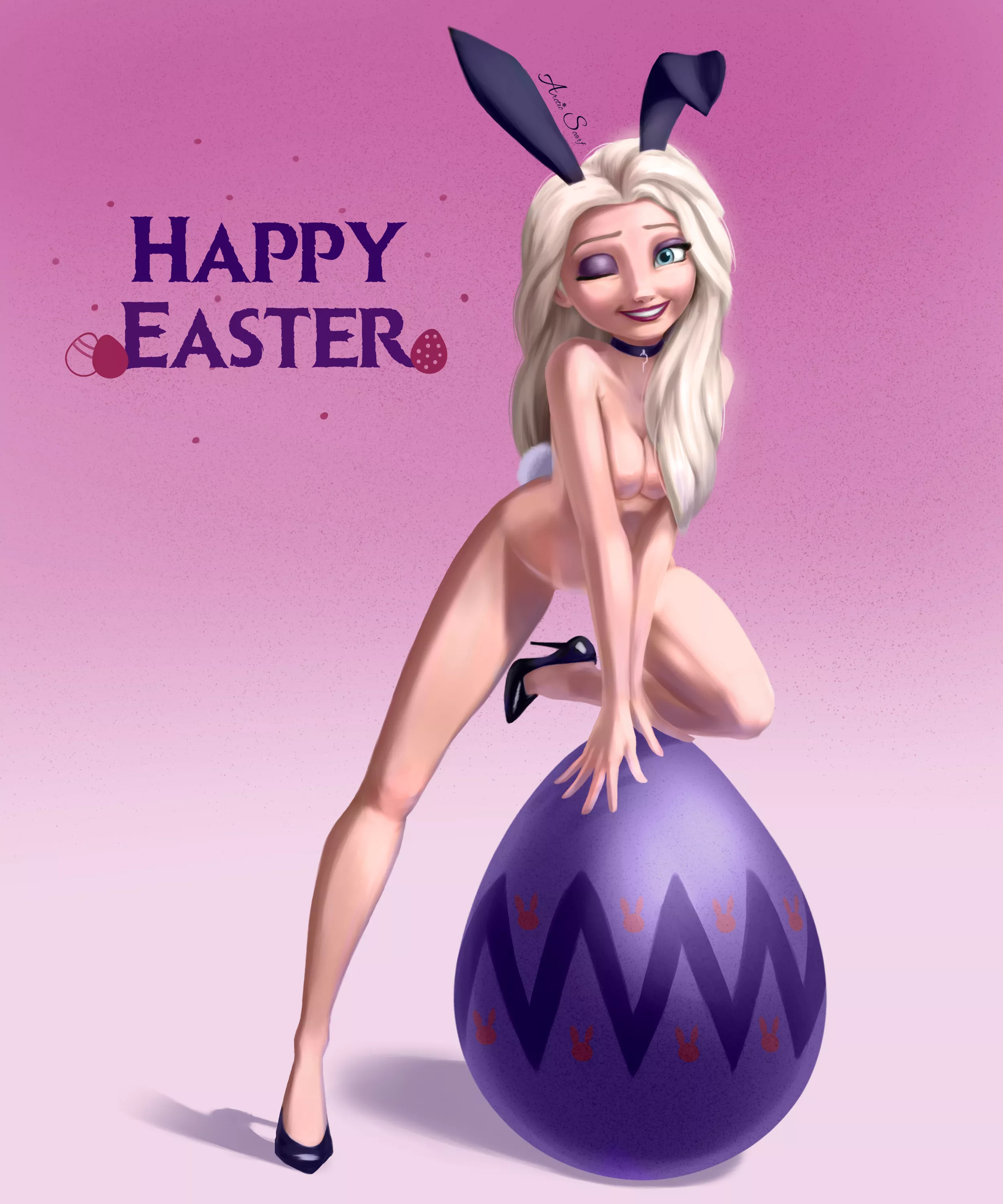 Elsa as Easter Bunny (@the.arctic.scarf on Instagram) posted by MixerGunnit
