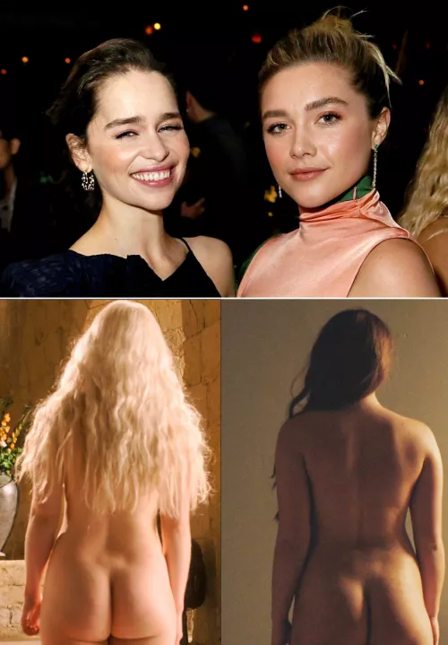 Emilia Clarke and Florence Pugh - ass twins. by stegron33