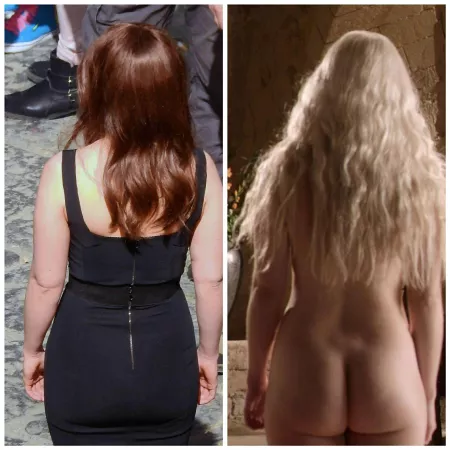 Emilia Clarke's ass in a dress and in nothing at all by [deleted]