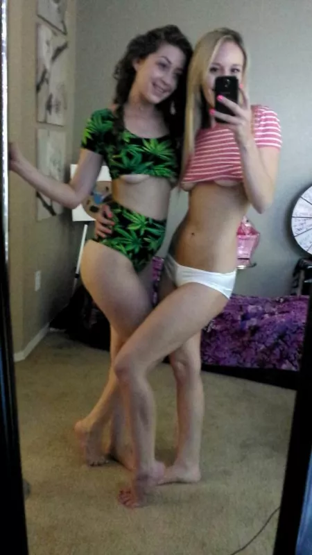 Emma and Ginger wearing crop tops by smalltitslovr