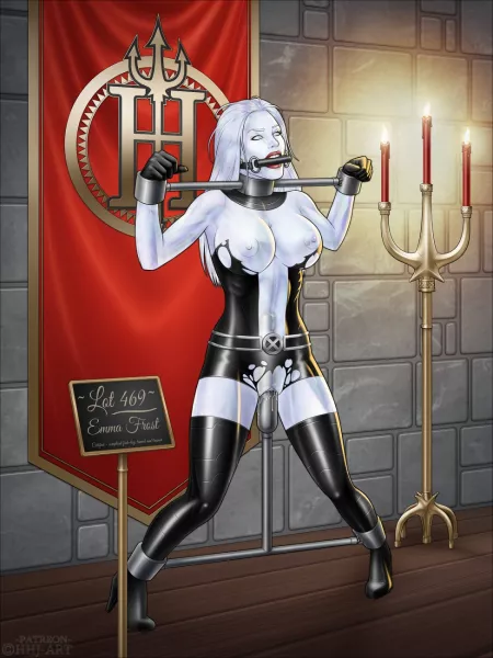 Emma Frost auctioned off by the Hellfire Club. (HighHeeledJill) [X-Men] by Flappabill
