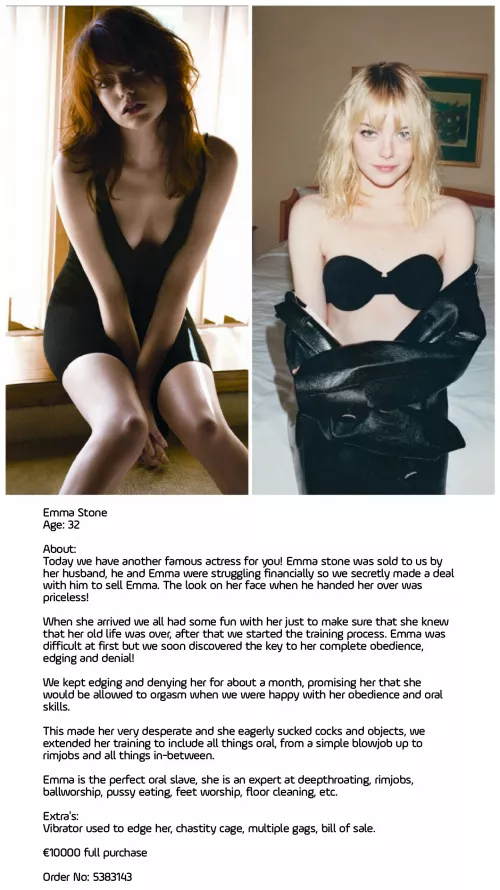 Emma stone is up for sale! by Little_Interview6355