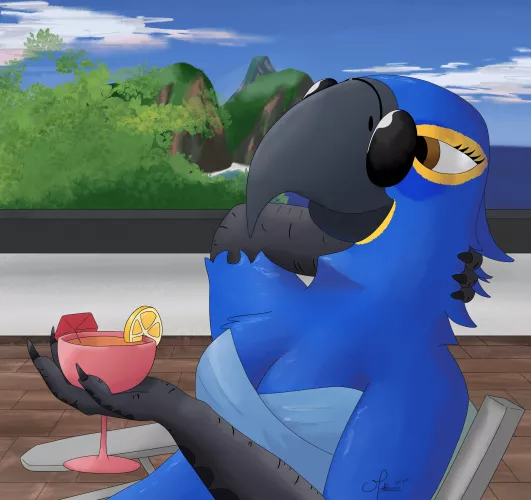 Enjoying a drink (Art by me) by Mathiouza