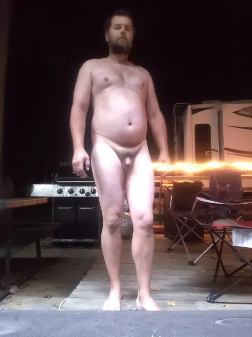 enjoying the morning on the deck at the campground by sdcamper