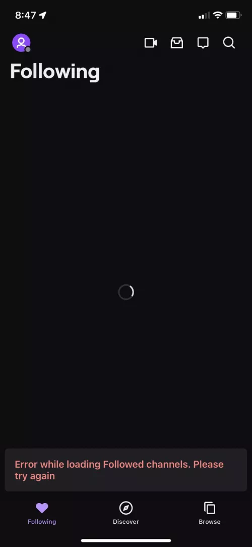 Error loading followed channels (IOS) can anyone help? by AlpineAviation