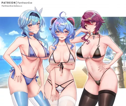 Eula / Ganyu / Rosaria (pantheon_EVE) [Genshin Impact] by NoLewdsNoLife